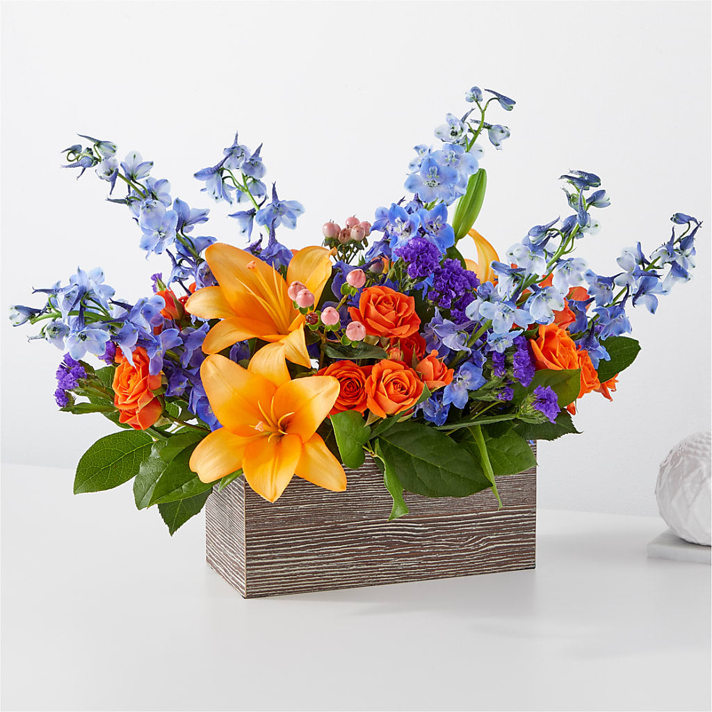 Radiant Citrus Box Bouquet – Attitudes-n-designs, Houma LA
