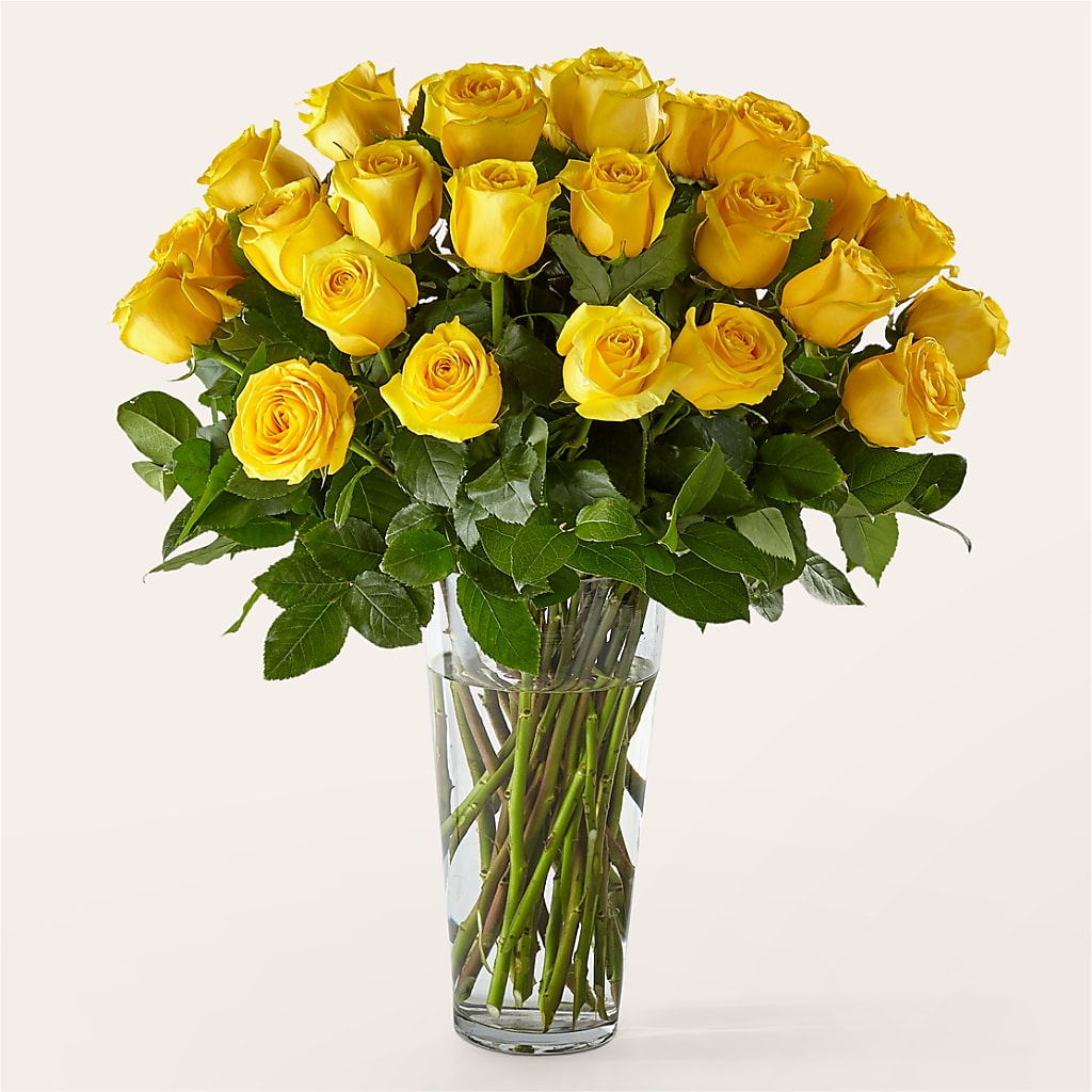 Long Stem Yellow Rose Bouquet – Attitudes-n-designs, Houma LA