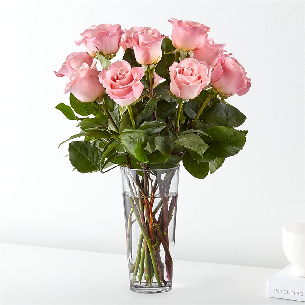 Long Stem Pink Rose Bouquet – Attitudes-n-designs, Houma LA