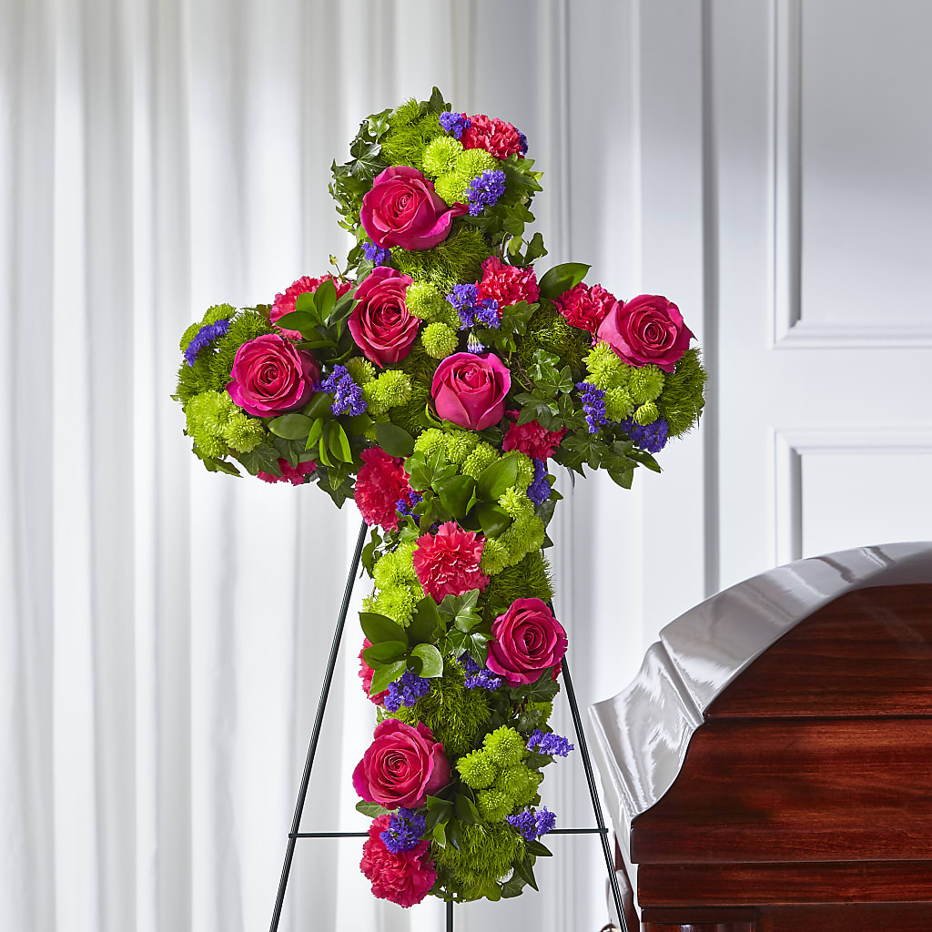 Tribute Rose Floral Cross – Attitudes-n-designs, Houma LA