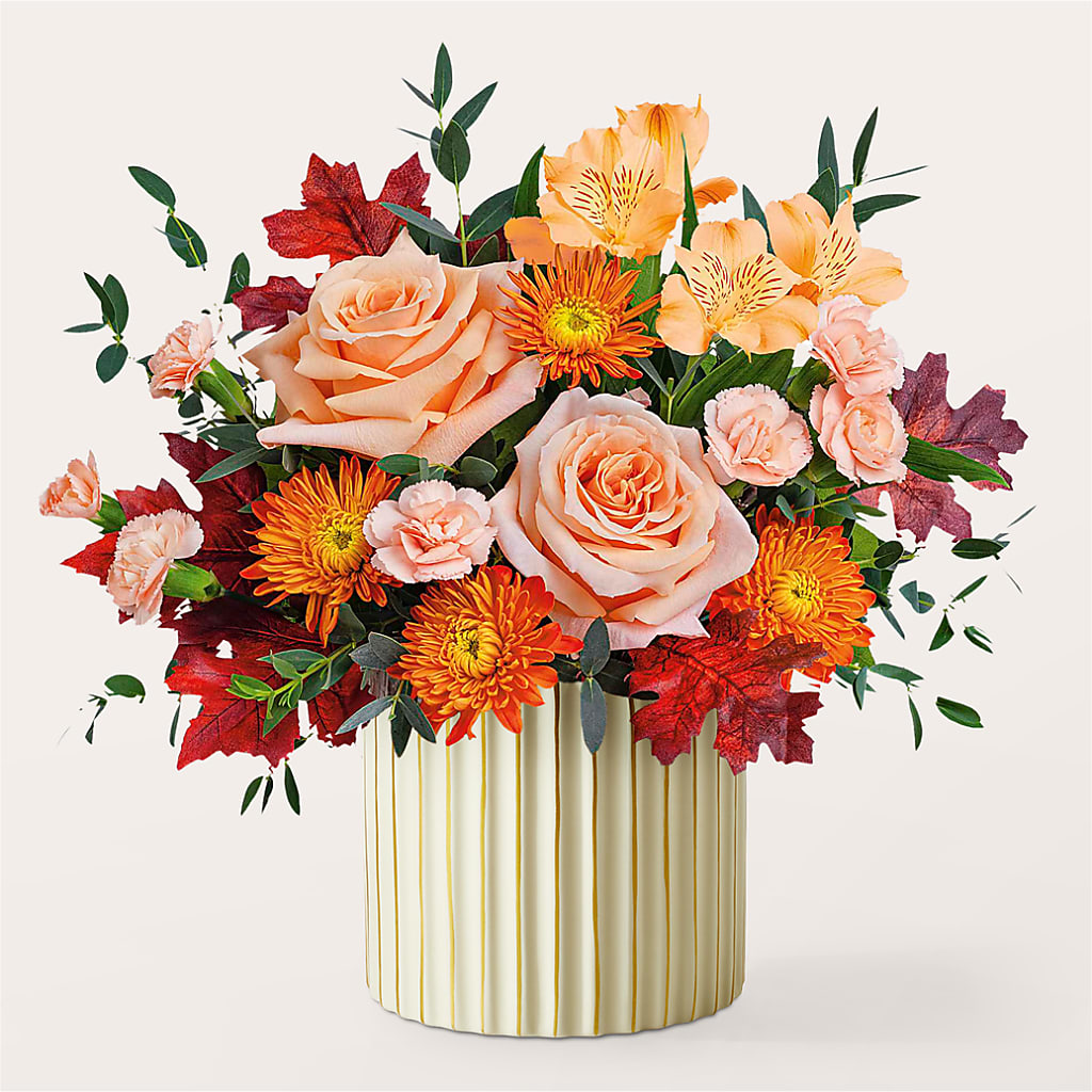 Spiced Latte Bouquet with Ivory Vase – Attitudes-n-designs, Houma LA