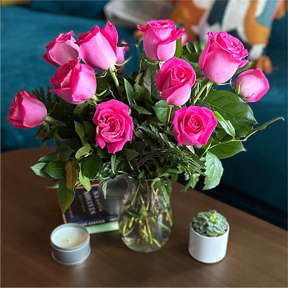 Long Stem Pink Rose Bouquet –  Attitudes-n-designs, Houma LA