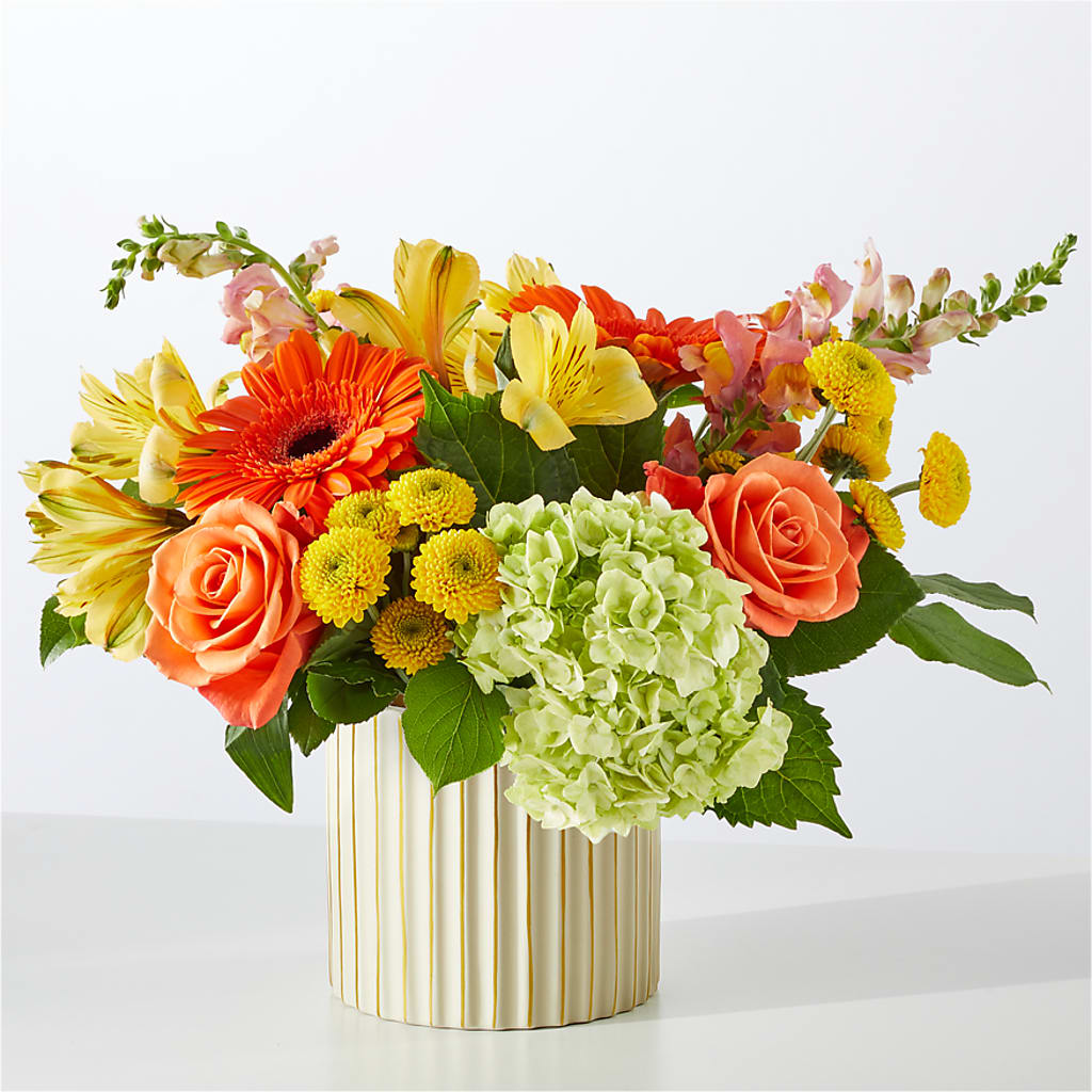 Autumn Sunshine Bouquet with Ivory Vase –  Attitudes-n-designs, Houma LA