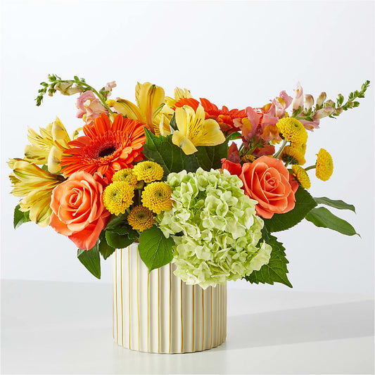Autumn Sunshine Bouquet with Ivory Vase –  Attitudes-n-designs, Houma LA