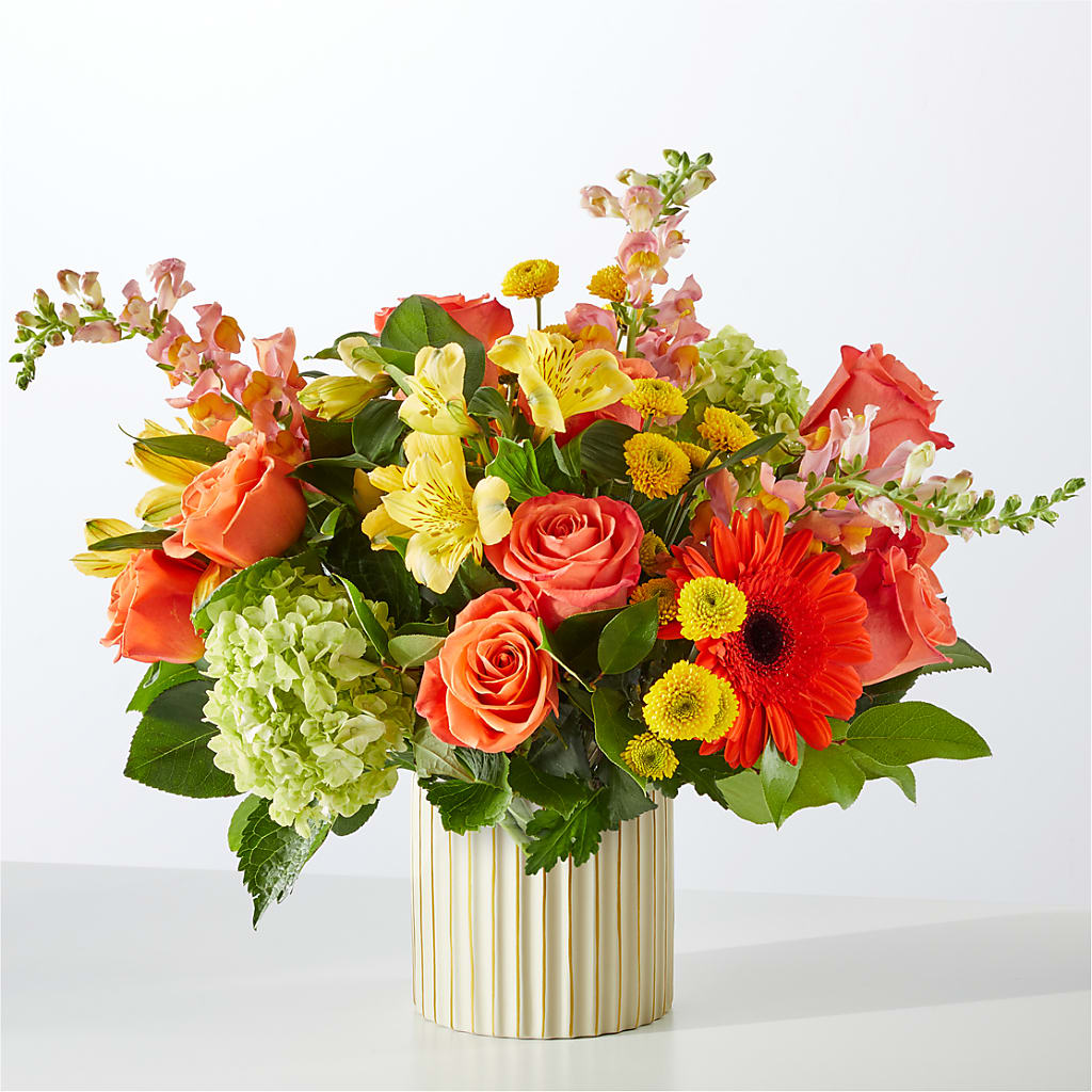 Autumn Sunshine Bouquet with Ivory Vase –  Attitudes-n-designs, Houma LA