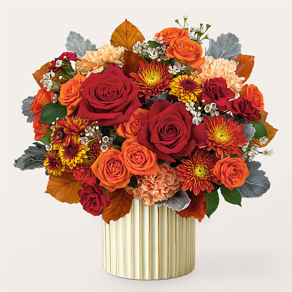 Merlot Bouquet with Ivory Vase –  Attitudes-n-designs, Houma LA