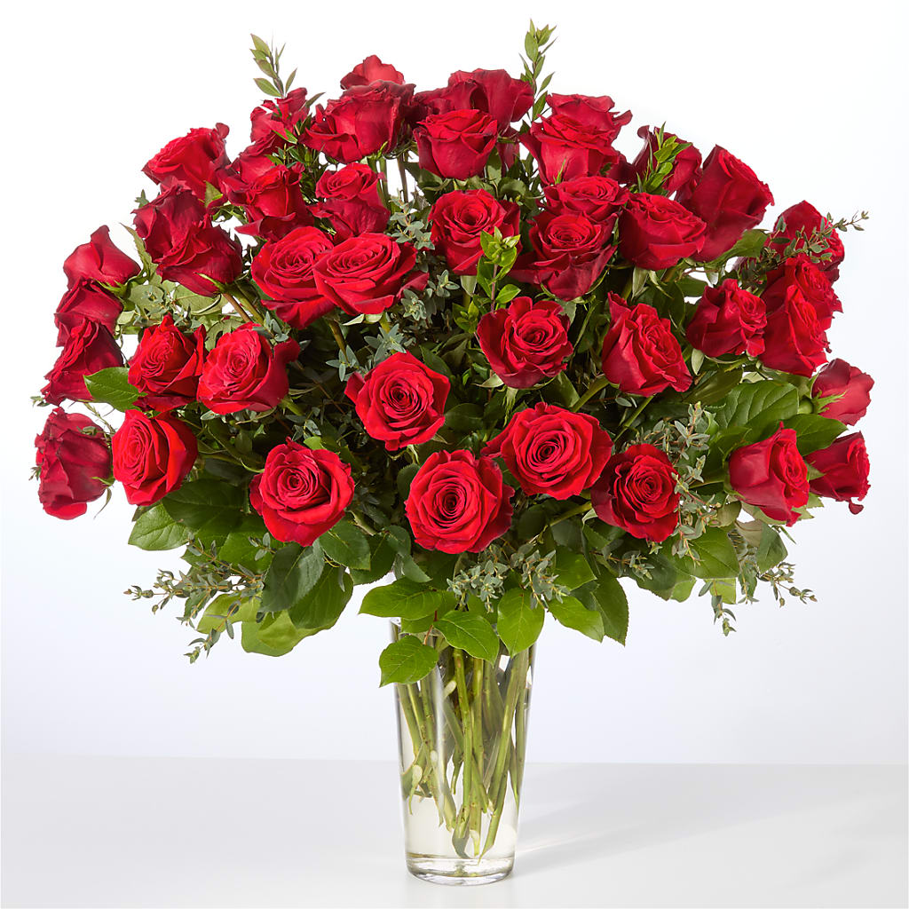Forever Yours Fifty Stem Red Rose Bouquet –  Attitudes-n-designs, Houma LA