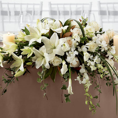 White Linen Arrangement –  Attitudes-n-designs, Houma LA