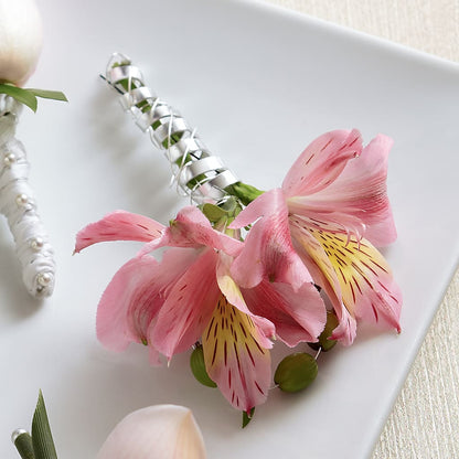 Pink Peruvian Lily Boutonniere –  Attitudes-n-designs, Houma LA