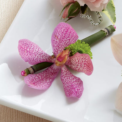 Pink Mokara Boutonniere –  Attitudes-n-designs, Houma LA
