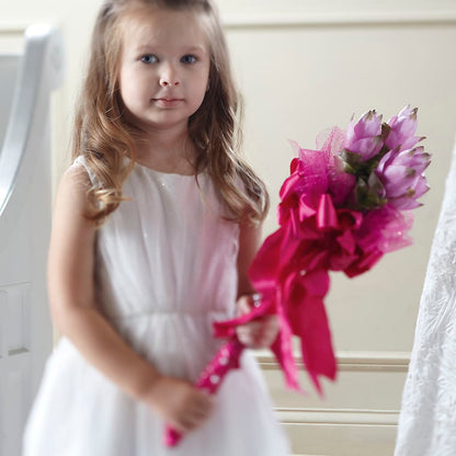 Sparkle Pink Flower Girl Bouquet –  Attitudes-n-designs, Houma LA