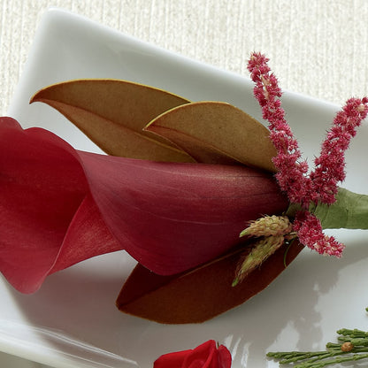 Red Calla Boutonniere –  Attitudes-n-designs, Houma LA