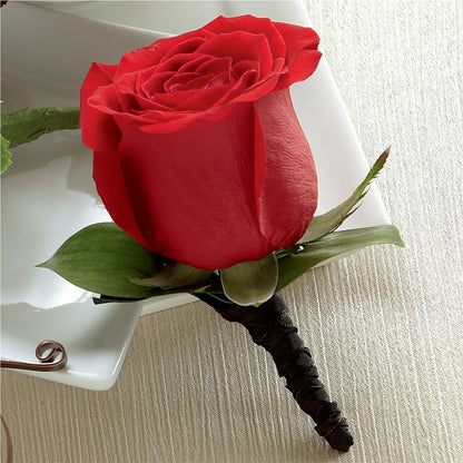 Red Rose Boutonniere –  Attitudes-n-designs, Houma LA