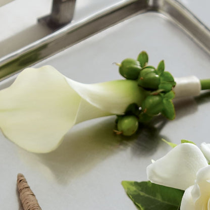 White Calla Boutonniere –  Attitudes-n-designs, Houma LA